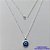 GARGANTILHA FOLHEADA A PRATA COM 50 MILÉSIMOS + VERNIZ DIAMOND - GARGANTILHA CORRENTE CADEADO 40CM PINGENTE OLHO GREGO 10MM - FECHO LAGOSTA + EXTENSOR PRA292 - Imagem 1