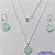CONJUNTO FOLHEADO A PRATA COM 50 MILÉSIMOS  + VERNIZ DIAMOND CORRENTE CADEADO 45CM PINGENTE TREVO VERDE 10MM E  BRINCOS COM ARGOLA DE PRESSÃO TREVO VERDE 10MM PRA294 - Imagem 1