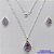 CONJUNTO FOLHEADO A PRATA COM 50 MILÉSIMOS  + VERNIZ DIAMOND CORRENTE 60CM COM ZIRCÔNIA LILAS 13MM E  BRINCOS PINO COM ZIRCÔNIA LILÇAS 10MM PRA296 - Imagem 1