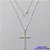 GARGANTILHA FOLHEADA A PRATA COM 50 MILÉSIMOS + VERNIZ DIAMOND - GARGANTILHA CORRENTE 60CM PINGENTE CRUCIFIXO LISO 26X40MM - FECHO LAGOSTA PRA298 - Imagem 1