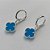 CONJUNTO FOLHEADO A PRATA COM 50 MILÉSIMOS  + VERNIZ DIAMOND CORRENTE CADEADO 45CM PINGENTE TREVO AZUL 10MM E  BRINCOS COM ARGOLA DE PRESSÃO TREVO AZUL 10MM PRA300 - Imagem 2