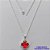 GARGANTILHA FOLHEADA A PRATA COM 50 MILÉSIMOS + VERNIZ DIAMOND - GARGANTILHA CORRENTE CADEADO 45CM PINGENTE VAN CLEEF VERMELHO VIDRO 13MM - FECHO LAGOSTA PRA304 - Imagem 1
