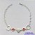PULSEIRA FOLHEADA A PRATA COM 50 MILÉSIMOS + VERNIZ DIAMOND - PULSEIRA COM CORAÇÃO E PEDRA CRISTAL ROSA - TAMANHO: 19CM E  FECHO LAGOSTA PRA313 - Imagem 1