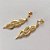 BRINCO FOLHEADO A OURO - BANHADO COM 5 MILÉSIMOS + VERNIZ DIAMOND - BRINCO DE PINO COM MICRO ZIRCÔNIAS 5X25MM - OURO290 - Imagem 2