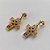BRINCO FOLHEADO A OURO - BANHADO COM 5 MILÉSIMOS + VERNIZ DIAMOND - BRINCO DE PINO CRUCIFIXO COM MICRO ZIRCÔNIAS 9X15MM - OURO294 - Imagem 2