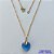 GARGANTILHA NO BRUTO PRONTA PARA O BANHO(CX115) - GARGANTILHA COM CORRENTE CADEADO 45CM E PINGENTE EM CRISTAL AZUL ESCURO 14X14MM - PESO TOTAL 3,2GR - BRU14656 - Imagem 1