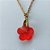 GARGANTILHA NO BRUTO PRONTA PARA O BANHO(CX115) - GARGANTILHA COM CORRENTE CADEADO 45CM E PINGENTE FLOR EM CRISTAL VERMELHO 13X13MM - PESO TOTAL 3GR - BRU14659 - Imagem 2