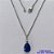 GARGANTILHA EM AÇO INOXIDÁVEL - (AÇO03) GARGANTILHA COM CORRENTE 50CM E PINGENTE EM ZIRCÔNIA AZUL ESCURA 10X14MM - COMPOSIÇÃO: AÇO INOXIDÁVEL / ZIRCÔNIA - AÇO1902 - Imagem 1