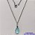 GARGANTILHA EM AÇO INOXIDÁVEL - (AÇO03) GARGANTILHA COM CORRENTE 50CM E PINGENTE EM ZIRCÔNIA AZUL CLARA 10X14MM - COMPOSIÇÃO: AÇO INOXIDÁVEL / ZIRCÔNIA - AÇO1904 - Imagem 1