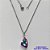 GARGANTILHA EM AÇO INOXIDÁVEL - (AÇO03) (CX.116)  GARGANTILHA COM CORRENTE 50CM E PINGENTE CORAÇÃO EM CRISTAL VERDE / ROXO 15MM - COMPOSIÇÃO: AÇO INOXIDÁVEL - AÇO1921 - Imagem 1