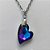 GARGANTILHA EM AÇO INOXIDÁVEL - (AÇO03) (CX.116)  GARGANTILHA COM CORRENTE 50CM E PINGENTE CORAÇÃO EM CRISTAL ROXO / AZUL 15MM - COMPOSIÇÃO: AÇO INOXIDÁVEL - AÇO1923 - Imagem 2
