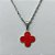 GARGANTILHA EM AÇO INOXIDÁVEL -  (CX.118)  GARGANTILHA COM CORRENTE 42CM E PINGENTE VAN CLEEF VERMELHO 11MM - COMPOSIÇÃO: AÇO INOXIDÁVEL - AÇO1937 - Imagem 2