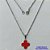 GARGANTILHA EM AÇO INOXIDÁVEL -  (CX.118)  GARGANTILHA COM CORRENTE 42CM E PINGENTE VAN CLEEF VERMELHO 11MM - COMPOSIÇÃO: AÇO INOXIDÁVEL - AÇO1937 - Imagem 1
