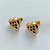 BRINCO FOLHEADO A OURO - BANHADO COM 5 MILÉSIMOS + VERNIZ DIAMOND - BRINCO DE PINO CORAÇÃO COM MICRO ZIRCÔNIAS 10MM - OURO298 - Imagem 2