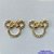 BRINCO FOLHEADO A OURO - BANHADO COM 5 MILÉSIMOS + VERNIZ DIAMOND - BRINCO DE PINO MINNIE COM LAÇO E STRASS 16MM - OURO299 - Imagem 1
