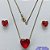 CONJUNTO NO BRUTO PRONTO PARA O BANHO - CONJUNTO COM BRINCOS DE PINO 10X10MM E PINGENTE BASE EM ALTA FUSÃO E PEDRA EM ZIRCÔNIA CORAÇÃO 13X18MM VERMELHO - PESO TOTAL 7,2GR - BRU14811 - Imagem 1