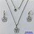 CONJUNTO EM AÇO INOXIDÁVEL(CX124) - CONJUNTO EM AÇO INOXIDÁVEL CORRENTE 50CM (AÇO03) BRINCO ARGOLA DE PRESSÃO E PINGENTE TREVO COM CORAÇÕES VAZADOS 13MM - COMPOSIÇÃO: AÇO INOXIDÁVEL - AÇO1952 - Imagem 1