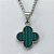 GARGANTILHA EM AÇO INOXIDÁVEL(CX119) -  GARGANTILHA COM CORRENTE 42CM E PINGENTE VAN CLEEF VERDE LISTRADA 14MM - COMPOSIÇÃO: AÇO INOXIDÁVEL - AÇO1964 - Imagem 2