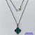 GARGANTILHA EM AÇO INOXIDÁVEL(CX119) -  GARGANTILHA COM CORRENTE 42CM E PINGENTE VAN CLEEF VERDE LISTRADA 14MM - COMPOSIÇÃO: AÇO INOXIDÁVEL - AÇO1964 - Imagem 1