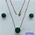 CONJUNTO NO BRUTO PRONTO PARA O BANHO - CONJUNTO ALTA FUSÃO COM BRINCOS DE PINO 10X10MM E PINGENTE COM PEDRA EM ZIRCÔNIA 12X12MM VERDE ESCURA - PESO TOTAL 5,8GR - BRU14910 - Imagem 1