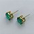 CONJUNTO NO BRUTO PRONTO PARA O BANHO - CONJUNTO ALTA FUSÃO COM BRINCOS DE PINO 10X10MM E PINGENTE COM PEDRA EM ZIRCÔNIA 12X12MM VERDE - PESO TOTAL 5,8GR - BRU14915 - Imagem 2
