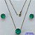 CONJUNTO NO BRUTO PRONTO PARA O BANHO - CONJUNTO ALTA FUSÃO COM BRINCOS DE PINO 10X10MM E PINGENTE COM PEDRA EM ZIRCÔNIA 12X12MM VERDE - PESO TOTAL 5,8GR - BRU14915 - Imagem 1