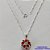 GARGANTILHA FOLHEADA A PRATA COM 50 MILÉSIMOS + VERNIZ DIAMOND - GARGANTILHA CORRENTE 45CM PINGENTE FLOR DE VIDRO VERMELHA 14MM - FECHO LAGOSTA PRA402 - Imagem 1