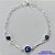 PULSEIRA FOLHEADA A PRATA COM 50 MILÉSIMOS + VERNIZ DIAMOND - PULSEIRA COM OLHOS GREGOS - TAMANHO: 18CM E  FECHO LAGOSTA PRA405 - Imagem 1