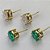 CONJUNTO NO BRUTO PRONTO PARA O BANHO - CONJUNTO ALTA FUSÃO COM 2 PARES DE BRINCOS DE PINO 10X10MM E PINGENTE COM PEDRA EM ZIRCÔNIA 12X12MM VERDE  - PESO TOTAL 5,8GR - BRU14926 - Imagem 2