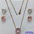 CONJUNTO NO BRUTO PRONTO PARA O BANHO - CONJUNTO ALTA FUSÃO COM 2 PARES DE BRINCOS DE PINO 10X10MM E PINGENTE COM PEDRA EM ZIRCÔNIA 12X12MM ROSA  - PESO TOTAL 5,8GR - BRU14927 - Imagem 1