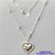 GARGANTILHA FOLHEADO A PRATA COM 50 MILÉSIMOS + VERNIZ DIAMOND - GARGANTILHA CORRENTE BOLINHAS SINGAPURA 40CM PINGENTE CORAÇÃO 17MM + FECHO LAGOSTA - PRA415 - Imagem 1