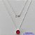 GARGANTILHA FOLHEADO A PRATA COM 50 MILÉSIMOS + VERNIZ DIAMOND - GARGANTILHA CORRENTE SINGAPURA 40CM PINGENTE RESINA ROSA 9MM + EXTENSOR - PRA417 - Imagem 1