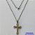 GARGANTILHA EM AÇO INOXIDÁVEL - (03) - (CX.37)  GARGANTILHA COM CORRENTE 50CM E PINGENTE CRUCIFIXO DUPLA LISA 19X28MM - COMPOSIÇÃO: AÇO INOXIDÁVEL - AÇO1986 - Imagem 1