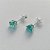 BRINCO FOLHEADA A PRATA COM 50 MILÉSIMOS + VERNIZ DIAMOND - BRINCO DE PINO ZIRCÔNIA FORMATO CORAÇÃO VERDE 6MM PRA421 - Imagem 2