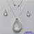 CONJUNTO FOLHEADO A PRATA COM 50 MILÉSIMOS + VERNIZ DIAMOND - CONJUNTO COM CORRENTE VENEZIANA 45CM PINGENTE CRAVEJADO COM MICRO ZIRCÔNIAS 28X42MM - BRINCOS DE PINO COM MICRO ZIRCÔNIAS 12MM - PRA426 - Imagem 1