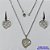 CONJUNTO EM AÇO INOXIDÁVEL - CORRENTE 50CM (AÇO03)  (CX.120)  BRINCO DE ANZOL COM BASE COMPRIDA E PINGENTE CORAÇÕES DETALHES VAZADOS 19MM - COMPOSIÇÃO: AÇO INOXIDÁVEL - AÇO2003 - Imagem 1