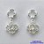 BRINCO FOLHEADA A PRATA COM 50 MILÉSIMOS + VERNIZ DIAMOND - BRINCO DE PINO VAN CLEEF COM MICRO ZIRCÔNIAS 20MM PRA436 - Imagem 1