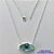 GARGANTILHA FOLHEADO A PRATA COM 50 MILÉSIMOS + VERNIZ DIAMOND - GARGANTILHA CORRENTE CADEADO 40CM PINGENTE ZIRCÔNIA AZUL 21X9MM  + FECHO LAGOSTA - PRA440 - Imagem 1
