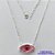 GARGANTILHA FOLHEADO A PRATA COM 50 MILÉSIMOS + VERNIZ DIAMOND - GARGANTILHA CORRENTE CADEADO 40CM PINGENTE ZIRCÔNIA ROSA 21X9MM  + FECHO LAGOSTA - PRA443 - Imagem 1