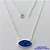 GARGANTILHA FOLHEADO A PRATA COM 50 MILÉSIMOS + VERNIZ DIAMOND - GARGANTILHA CORRENTE CADEADO 40CM PINGENTE ZIRCÔNIA AZUL ESCURO 21X9MM  + FECHO LAGOSTA - PRA442 - Imagem 1