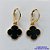 BRINCO FOLHEADO A OURO - BANHADO COM 5 MILÉSIMOS + VERNIZ DIAMOND(BA0994D) - BRINCO TIPO VAN CLEEF 12MM PRETO - OURO301 - Imagem 1