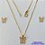 CONJUNTO FOLHEADO A OURO(CJB915) - BANHADO COM 5 MILÉSIMOS + VERNIZ DIAMOND - CONJUNTO COM CORRENTE VENEZIANA 45CM E BRINCOS DE PINO COM PINGENTE BORBOLETA PÉROLA 10MM- OURO306 - Imagem 1
