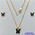 CONJUNTO FOLHEADO A OURO(CJB915) - BANHADO COM 5 MILÉSIMOS + VERNIZ DIAMOND - CONJUNTO COM CORRENTE VENEZIANA 45CM E BRINCOS DE PINO COM PINGENTE BORBOLETA PRETA 10MM- OURO307 - Imagem 1