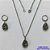 CONJUNTO EM AÇO INOXIDÁVEL -  (CX.60)  CONJUNTO CORRENTE 03 50CM E BRINCO ARGOLINHA DE PRESSÃO COM PINGENTE DRUSA PRETA 10X14- COMPOSIÇÃO: AÇO INOXIDÁVEL - AÇO2012 - Imagem 1