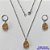 CONJUNTO EM AÇO INOXIDÁVEL -  (CX.60)  CONJUNTO CORRENTE (03) 50CM E BRINCO ARGOLINHA DE PRESSÃO COM PINGENTE DRUSA DOURADA 10X14- COMPOSIÇÃO: AÇO INOXIDÁVEL - AÇO2018 - Imagem 1