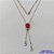 CORRENTE NO BRUTO PRONTA PARA O BANHO - CORRENTE GRAVATINHA (AJUSTÁVEL) 45CM + EXTENSOR - BASE ALTA FUSÃO COM ZIRCÔNIA VERMELHA 12X12MM E GOTAS CRISTAIS 6X8MM - PESO TOTAL 4,4GR - BRU15009 - Imagem 1