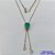 CORRENTE NO BRUTO PRONTA PARA O BANHO - CORRENTE GRAVATINHA (AJUSTÁVEL) 45CM + EXTENSOR - BASE ALTA FUSÃO COM ZIRCÔNIA VERDE 12X12MM E GOTAS CRISTAIS 6X8MM - PESO TOTAL 4,4GR - BRU15013 - Imagem 1
