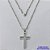 GARGANTILHA EM AÇO INOXIDÁVEL - (12753) - (CX.126)  GARGANTILHA COM CORRENTE 60CM E PINGENTE PLACA CRUCIFIXO VAZADO 23X36MM - COMPOSIÇÃO: AÇO INOXIDÁVEL - AÇO2032 - Imagem 1