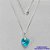 GARGANTILHA FOLHEADO A PRATA COM 50 MILÉSIMOS + VERNIZ DIAMOND - GARGANTILHA CORRENTE VENEZIANA 45CM PINGENTE CORAÇÃO CRISTAL AZUL 13MM  + FECHO LAGOSTA - PRA445 - Imagem 1