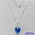 GARGANTILHA FOLHEADO A PRATA COM 50 MILÉSIMOS + VERNIZ DIAMOND - GARGANTILHA CORRENTE VENEZIANA 45CM PINGENTE CORAÇÃO CRISTAL AZUL ESCURO 13MM  + FECHO LAGOSTA - PRA446 - Imagem 1